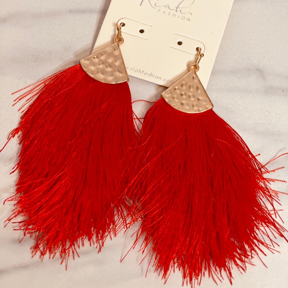 Gorgeous Red Tassel Earrings